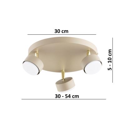 BRILAGI - LED RGB+CCT Dimmable MONO Spotlight 3xGX53/14W/230V 2700-6500K Wi-Fi Tuya Beige/Gold