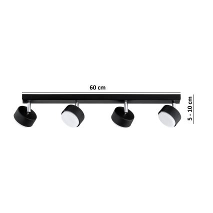 BRILAGI - LED RGB+CCT Dimmable Spotlight MONO 4xGX53/14W/230V 2700-6500K Tuya Wi-Fi Black