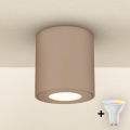 Brilagi - LED RGBW Dimmable Bathroom Light MIA 1xGU10/4,8W/230V 3000K 84x80 mm Beige IP54 + Remote Control