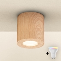 Brilagi - LED RGBW Dimmable Bathroom Light MIA 1xGU10/6W/230V 3000K 84x80 mm Oak Decor IP44