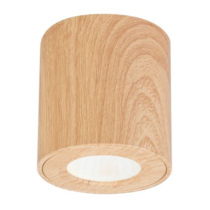 Brilagi - MIA LED RGBW Dimmable Bathroom Light 1xGU10/6W/230V 3000K 84x80 mm Oak Finish IP44 + Remote Control