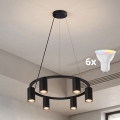 BRILAGI - LED RGBW Dimmable Cable-Hung Pendant Lamp SELE 6xGU10/6.5W/230V 2700-6500K Black + Remote Control