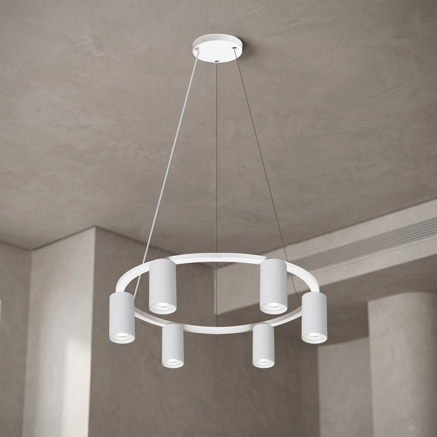 BRILAGI - LED RGBW Dimmable Cable-Suspended Chandelier SELE 6xGU10/6.5W/230V 2700-6500K White + Remote Control
