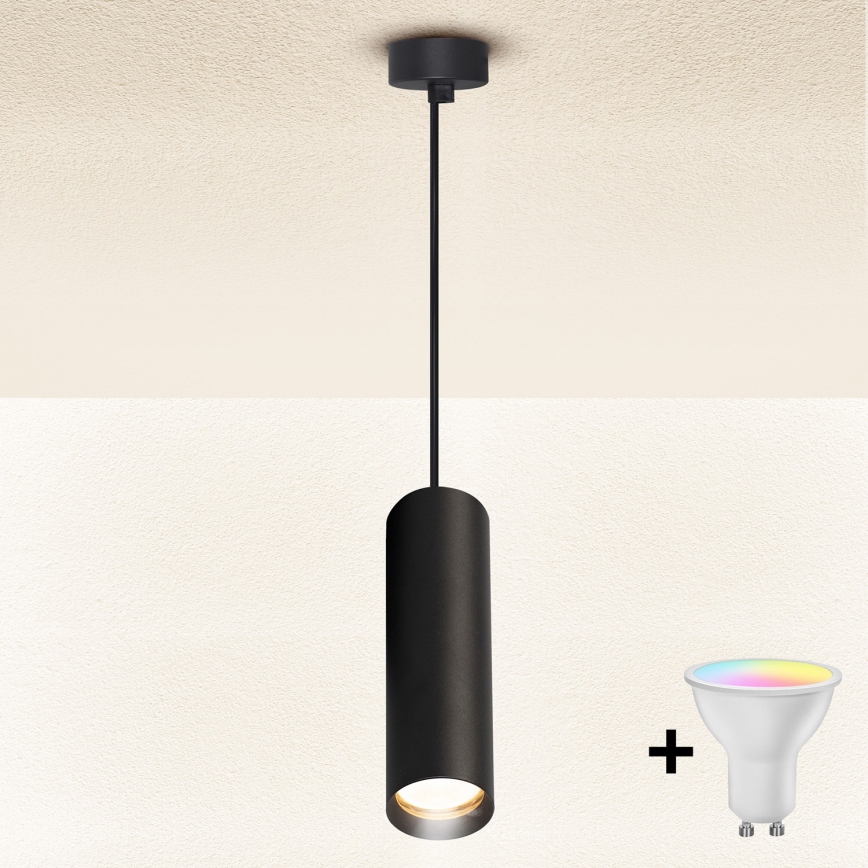 Brilagi - LED RGBW Dimmable Cable-Suspended Chandelier SELE 1xGU10/6.5W/230V 2700-6500K Black