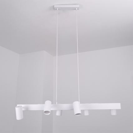 BRILAGI - SELE LED RGBW Dimmable Cable Pendant Chandelier, 6x GU10 / 6.5W / 230V, 2700–6500K, White, with Remote Control