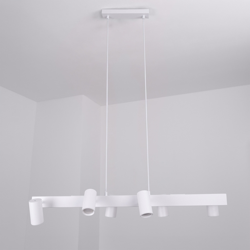 BRILAGI - SELE LED RGBW Dimmable Cable Pendant Chandelier, 6x GU10 / 6.5W / 230V, 2700–6500K, White, with Remote Control