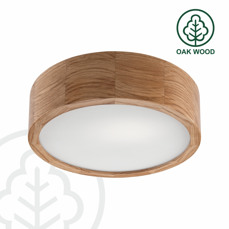 Brilagi - LED RGBW Dimmable Ceiling Light CARVALHO 1xE27/15W/230V 2700-6500K Wi-Fi Oak dia. 27,5 cm