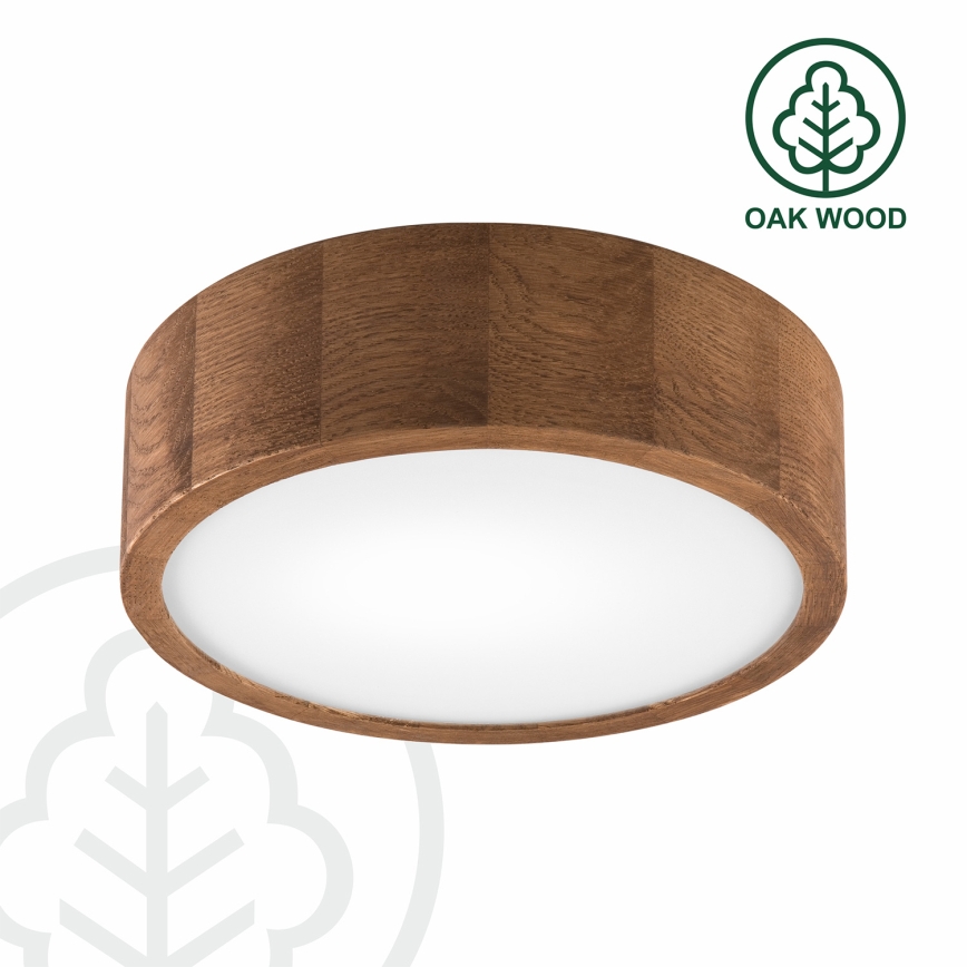 Brilagi - LED RGBW Dimmable ceiling light CARVALHO 1xE27/9W/230V 2700-6500K Wi-Fi oak Ø 27.5 cm