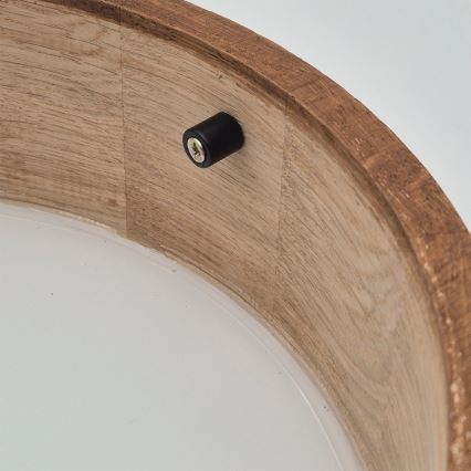 Brilagi - LED RGBW Dimmable ceiling light CARVALHO 1xE27/9W/230V 2700-6500K Wi-Fi oak Ø 27.5 cm