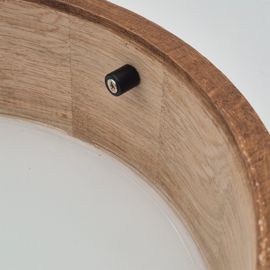 Brilagi - LED RGBW Dimmable ceiling light CARVALHO 1xE27/9W/230V 2700-6500K Wi-Fi oak Ø 27.5 cm