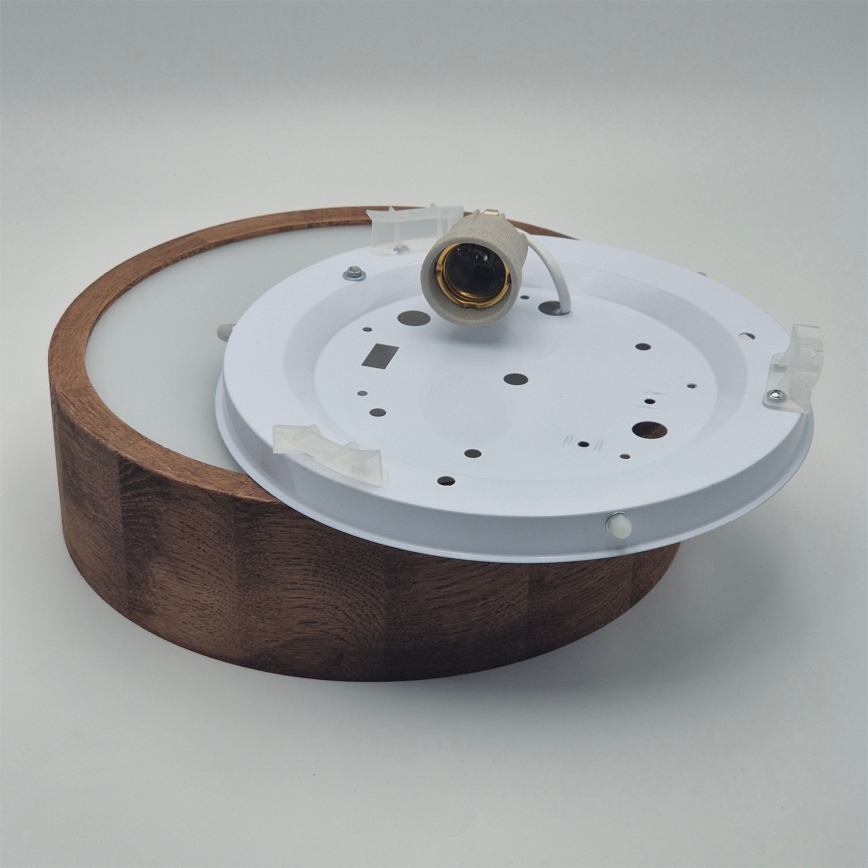 Brilagi - LED RGBW Dimmable ceiling light CARVALHO 1xE27/9W/230V 2700-6500K Wi-Fi oak Ø 27.5 cm