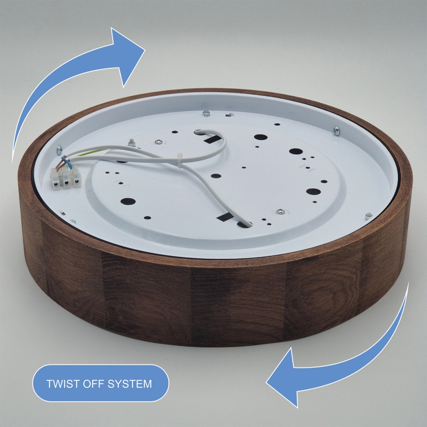 Brilagi - LED RGBW Dimmable Ceiling Light CARVALHO 2xE27/15W/230V 2700-6500K Wi-Fi Oak pr. 37,5 cm