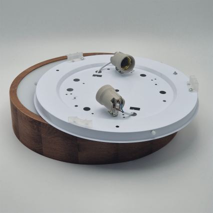 Brilagi - LED RGBW Dimmable Ceiling Light CARVALHO 2xE27/15W/230V 2700-6500K Wi-Fi Oak pr. 37,5 cm