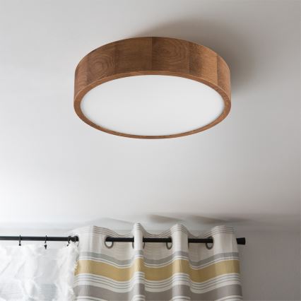 Brilagi - LED RGBW Dimmable Ceiling Light CARVALHO 2xE27/9W/230V 2700-6500K Wi-Fi Oak pr. 37,5 cm