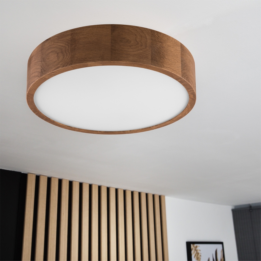 Brilagi - LED RGBW Dimmable Ceiling Light CARVALHO 2xE27/9W/230V 2700-6500K Wi-Fi Oak pr. 37,5 cm