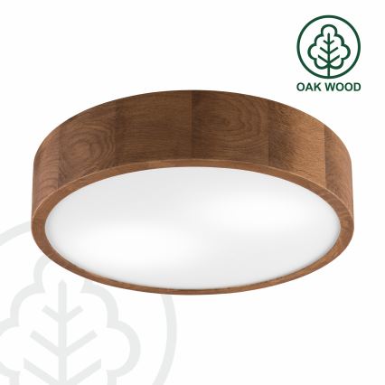 Brilagi - LED RGBW Dimmable Ceiling Light CARVALHO 2xE27/9W/230V 2700-6500K Wi-Fi Oak pr. 37,5 cm