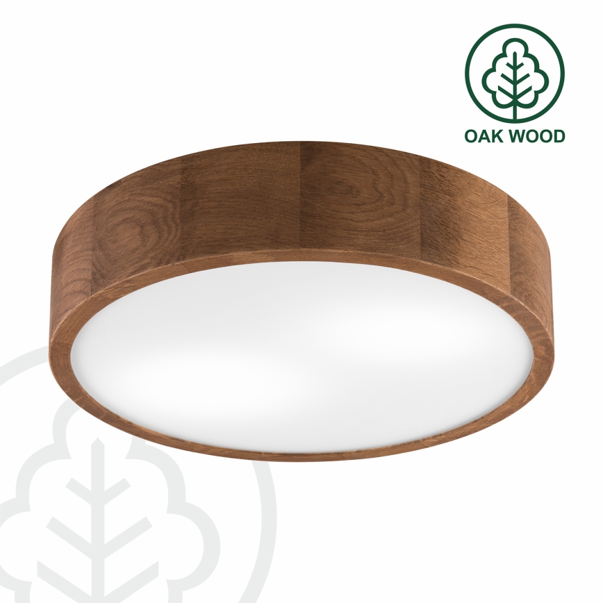 Brilagi - LED RGBW Dimmable Ceiling Light CARVALHO 2xE27/9W/230V 2700-6500K Wi-Fi Oak pr. 37,5 cm