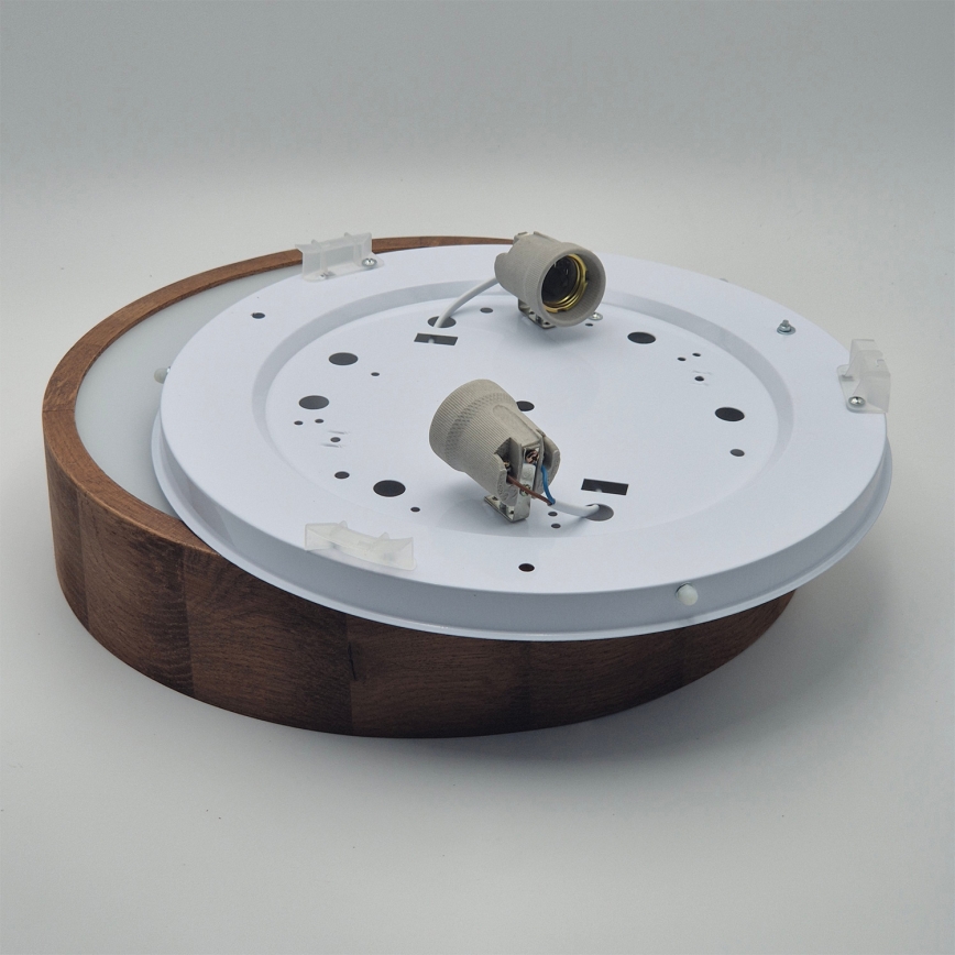 Brilagi - LED RGBW Dimmable Ceiling Light CARVALHO 2xE27/9W/230V 2700-6500K Wi-Fi Oak pr. 37,5 cm