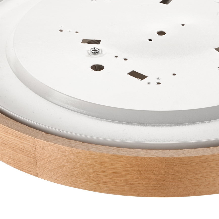 Brilagi - Dimmable LED RGBW Ceiling Light CARVALHO 3xE27/15W/230V 2700-6500K Wi-Fi Oak Ø 47.5 cm