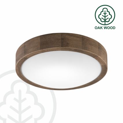 Brilagi - CARVALHO SLIM LED RGBW Dimmable Ceiling Light 1xE27/15W/230V 2700–6500K Wi-Fi Oak Ø 27 cm