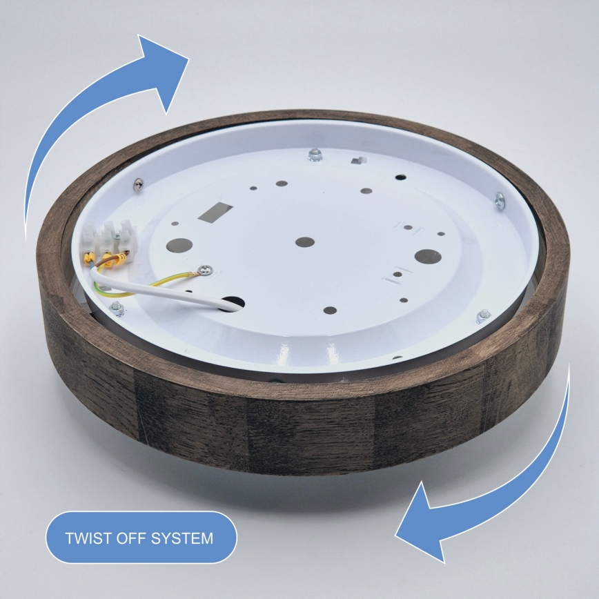 Brilagi - CARVALHO SLIM LED RGBW Dimmable Ceiling Light 1xE27/15W/230V 2700–6500K Wi-Fi Oak Ø 27 cm