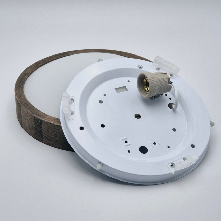 Brilagi - CARVALHO SLIM LED RGBW Dimmable Ceiling Light 1xE27/15W/230V 2700–6500K Wi-Fi Oak Ø 27 cm