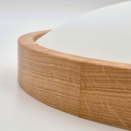 Brilagi - LED RGBW Dimmable Ceiling Light CARVALHO SLIM 2xE27/15W/230V 2700–6500K Wi-Fi oak Ø37 cm