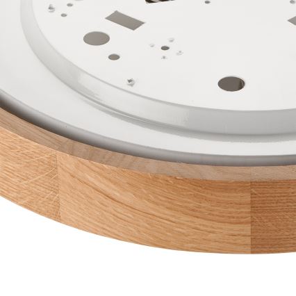 Brilagi - LED RGBW Dimmable Ceiling Light CARVALHO SLIM 2xE27/15W/230V 2700–6500K Wi-Fi oak Ø37 cm