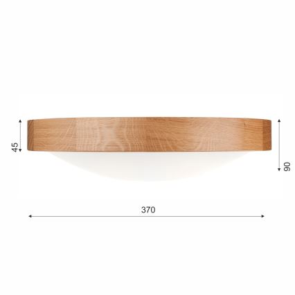 Brilagi - LED RGBW Dimmable Ceiling Light CARVALHO SLIM 2xE27/15W/230V 2700–6500K Wi-Fi oak Ø37 cm