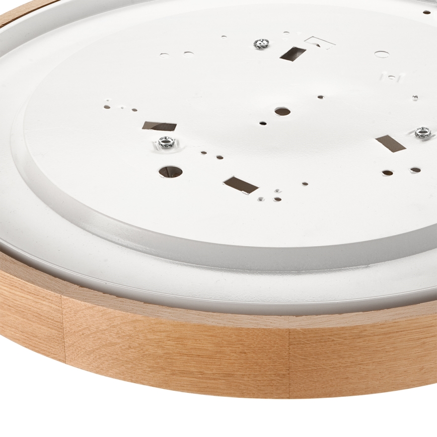 Brilagi - LED RGBW Dimmable Ceiling Light CARVALHO SLIM 3xE27/15W/230V 2700–6500K Wi‑Fi, Oak, Ø 47 cm