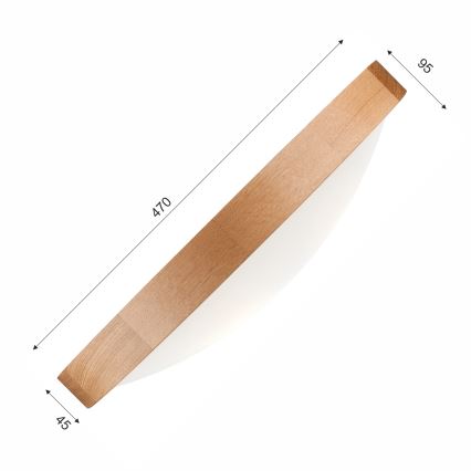 Brilagi - LED RGBW Dimmable Ceiling Light CARVALHO SLIM 3xE27/15W/230V 2700–6500K Wi‑Fi, Oak, Ø 47 cm