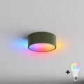 BRILAGI - LED RGBW dimmable ceiling light CLARE 1xE27/12W/230V Ø 20 cm khaki