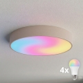 BRILAGI - LED RGBW Dimmable Ceiling Light CLARE 4xE27/12W/230V 2700-6500K Ø 50 cm Beige
