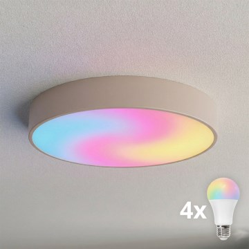 BRILAGI - LED RGBW Dimmable Ceiling Light CLARE 4xE27/12W/230V 2700-6500K Ø 50 cm Beige