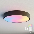 BRILAGI - LED RGBW Dimmable Ceiling Light CLARE 4xE27/12W/230V 2700-6500K Ø 50 cm Black