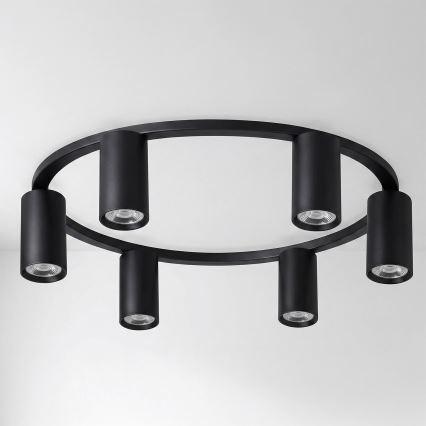 BRILAGI - SELE LED RGBW Dimmable Ceiling Light 6x GU10 / 6.5W / 230V 2700–6500K Black + Remote Control