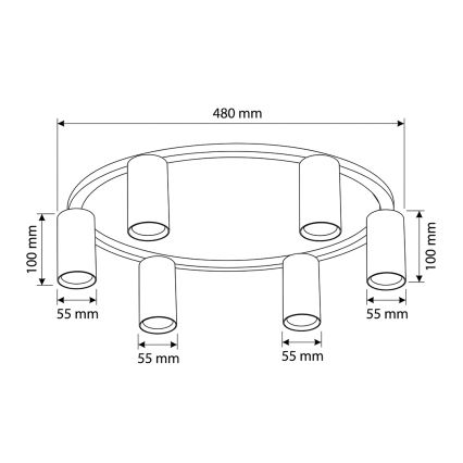 BRILAGI - SELE LED RGBW Dimmable Ceiling Light 6x GU10 / 6.5W / 230V 2700–6500K Black + Remote Control