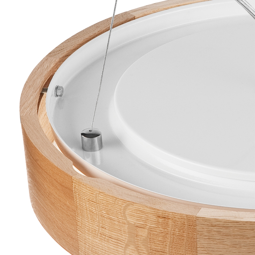 Brilagi - CARVALHO LED RGBW cable-suspended dimmable chandelier, 3x E27/15W/230V, 2700-6500K, Wi-Fi, oak, diam. 47.5 cm