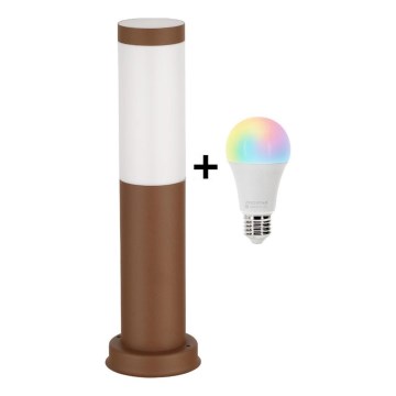 Brilagi - LED RGBW Dimmable outdoor lamp 1xE27/9W/230V 2700-6500K IP44 40 cm brown