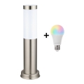 Brilagi - LED RGBW Dimmable Outdoor Lamp 1xE27/9W/230V 2700-6500K IP44 40 cm Matte Chrome