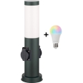 Brilagi - LED RGBW dimmable outdoor lamp with 2 sockets 1xE27/15W/230V 2700-6500K IP44 40 cm anthracite