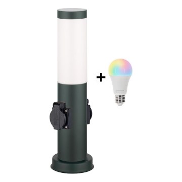 Brilagi - LED RGBW dimmable outdoor lamp with 2 sockets 1xE27/9W/230V 2700-6500K IP44 40 cm anthracite