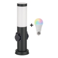Brilagi - LED RGBW Dimmable Outdoor Lamp with 2 Sockets 1xE27/9W/230V 2700-6500K IP44 40 cm Black