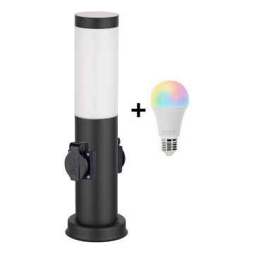 Brilagi - LED RGBW Dimmable Outdoor Lamp with 2 Sockets 1xE27/9W/230V 2700-6500K IP44 40 cm Black