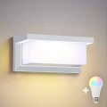 Brilagi - LED RGBW Dimmable Outdoor Wall Light BRICKY 1xE27/15W/230V 2700-6500K IP54 white