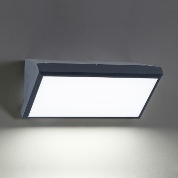 Brilagi - LED RGBW Dimmable Outdoor Wall Light TRIANGLE 1xE27/15W/230V 2700-6500K IP65 Anthracite