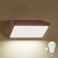 Brilagi - LED RGBW Dimmable Outdoor Wall Light TRIANGLE 1xE27/9W/230V 2700-6500K IP65 Brown