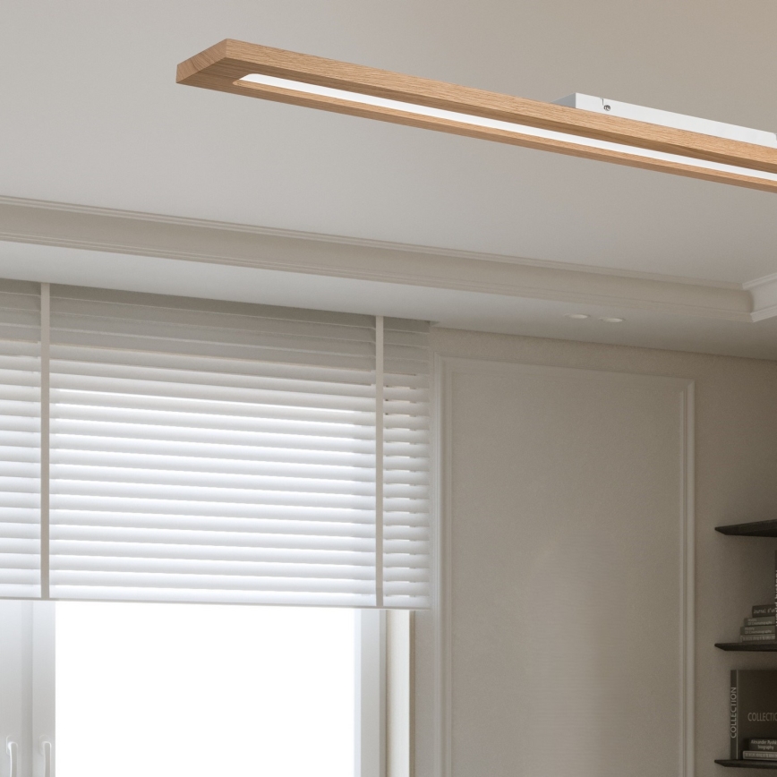 Brilagi - LED RGBW Dimmable panel WOODY FRAME LED/34W/230V 11,5x123 cm 2700-6500K oak + remote control