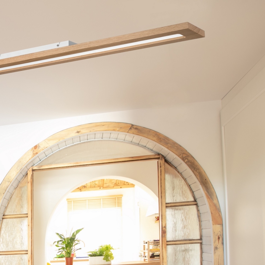 Brilagi - LED RGBW Dimmable panel WOODY FRAME LED/34W/230V 11,5x123 cm 2700-6500K oak + remote control