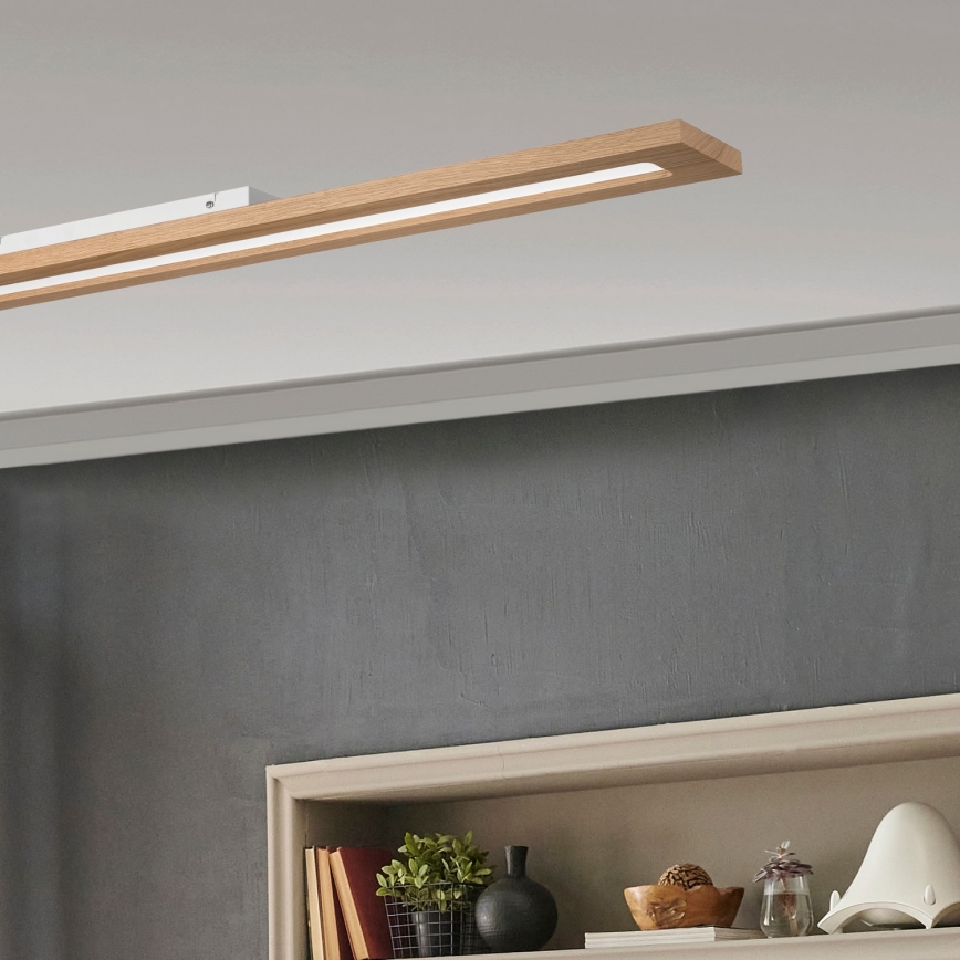 Brilagi - LED RGBW Dimmable panel WOODY FRAME LED/34W/230V 11,5x123 cm 2700-6500K oak + remote control